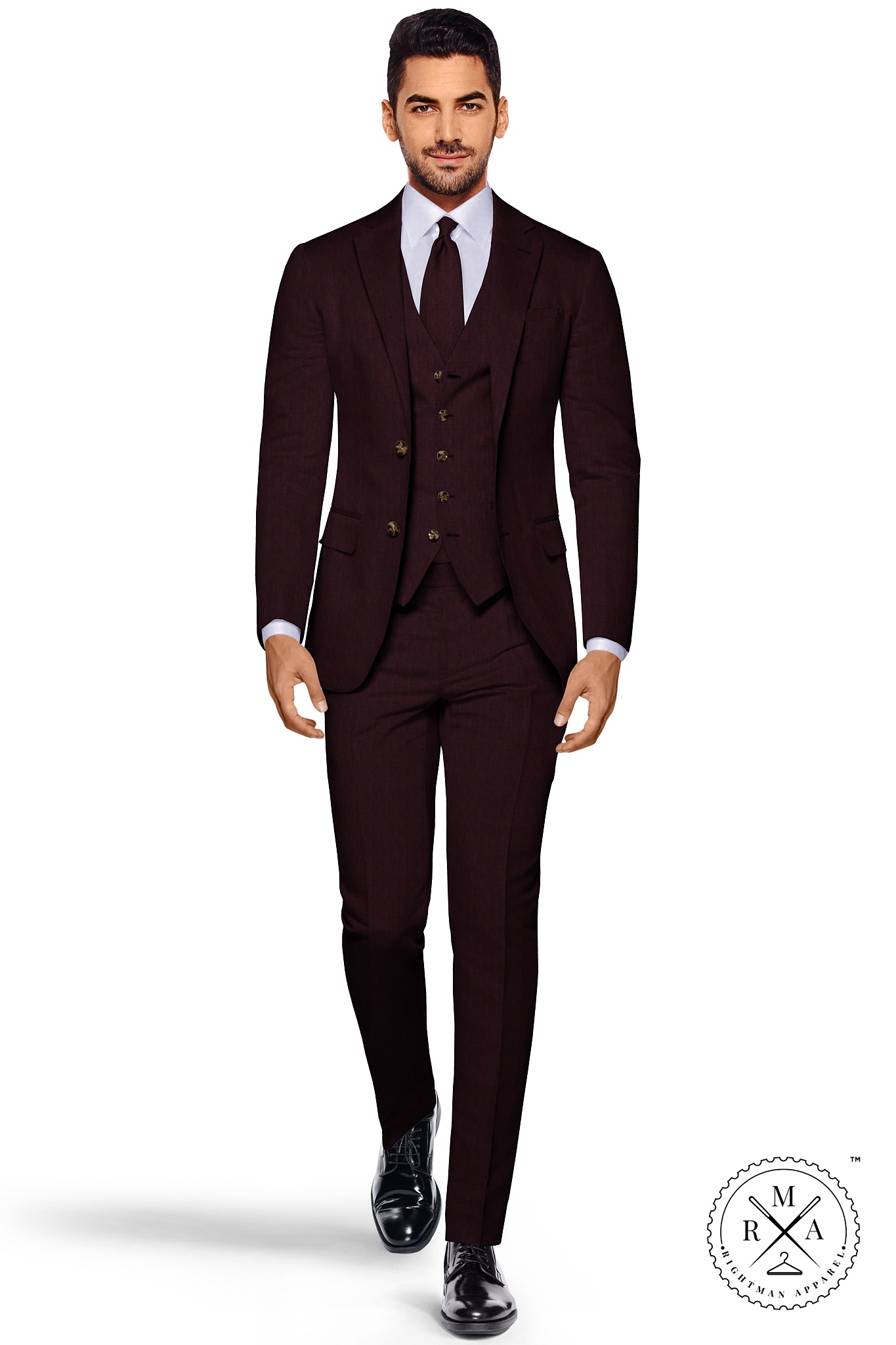 Matt TR Wine Three Piece Suit SU54